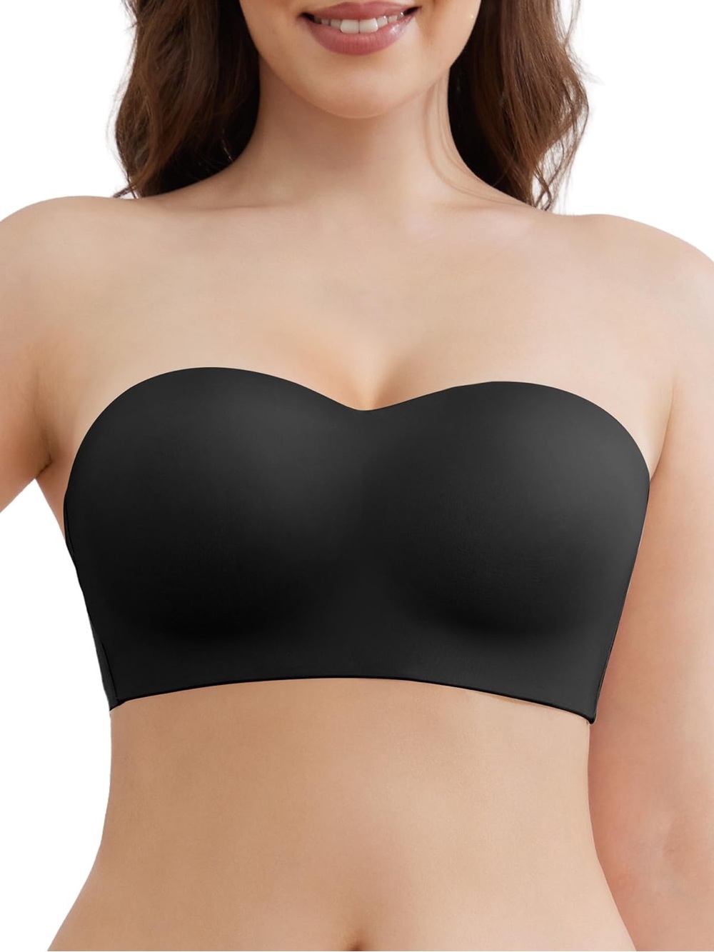 Slimers Strapless Wireless Microfiber Bra Women’s US 34B Black